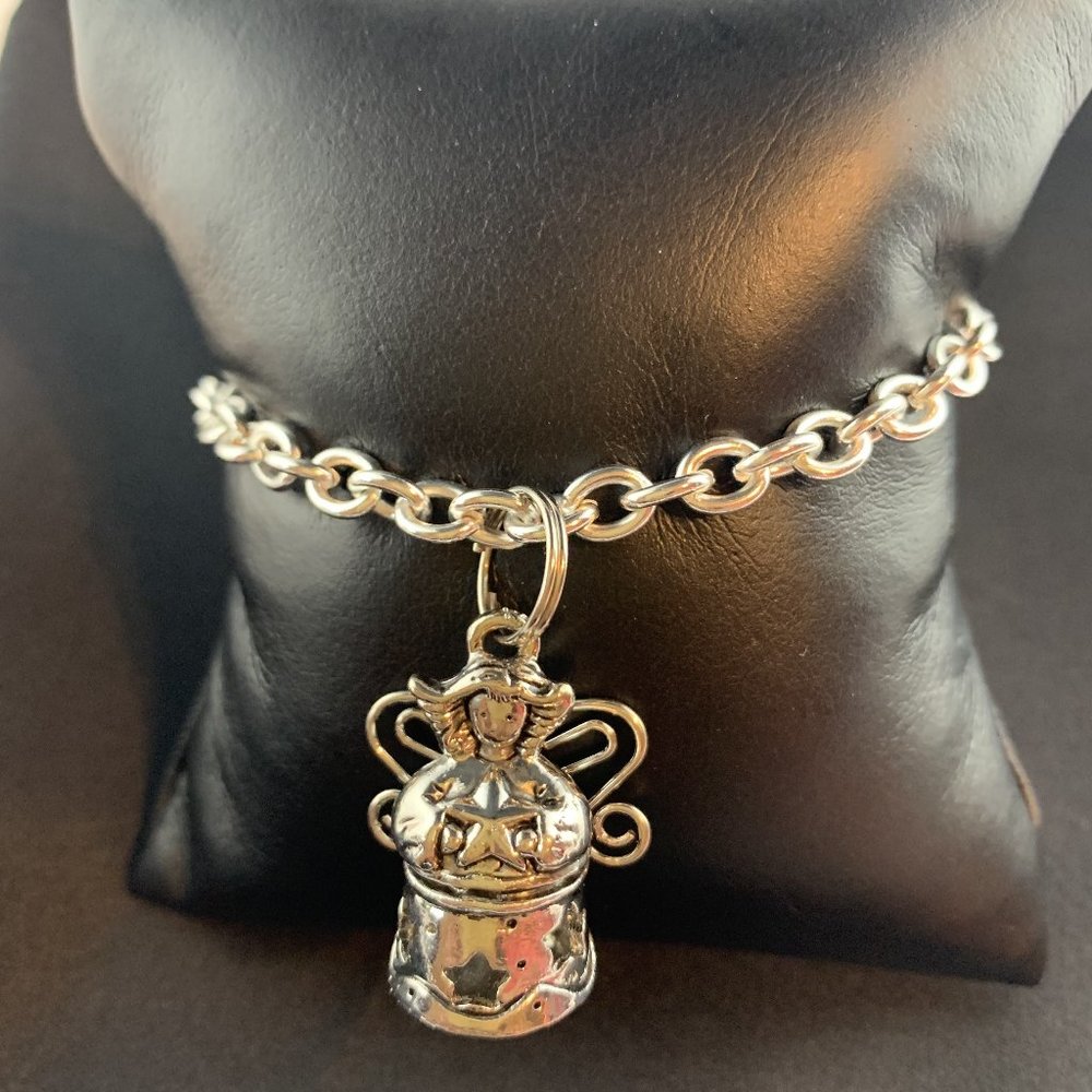 Silver Tone Angel Charm Bracelet